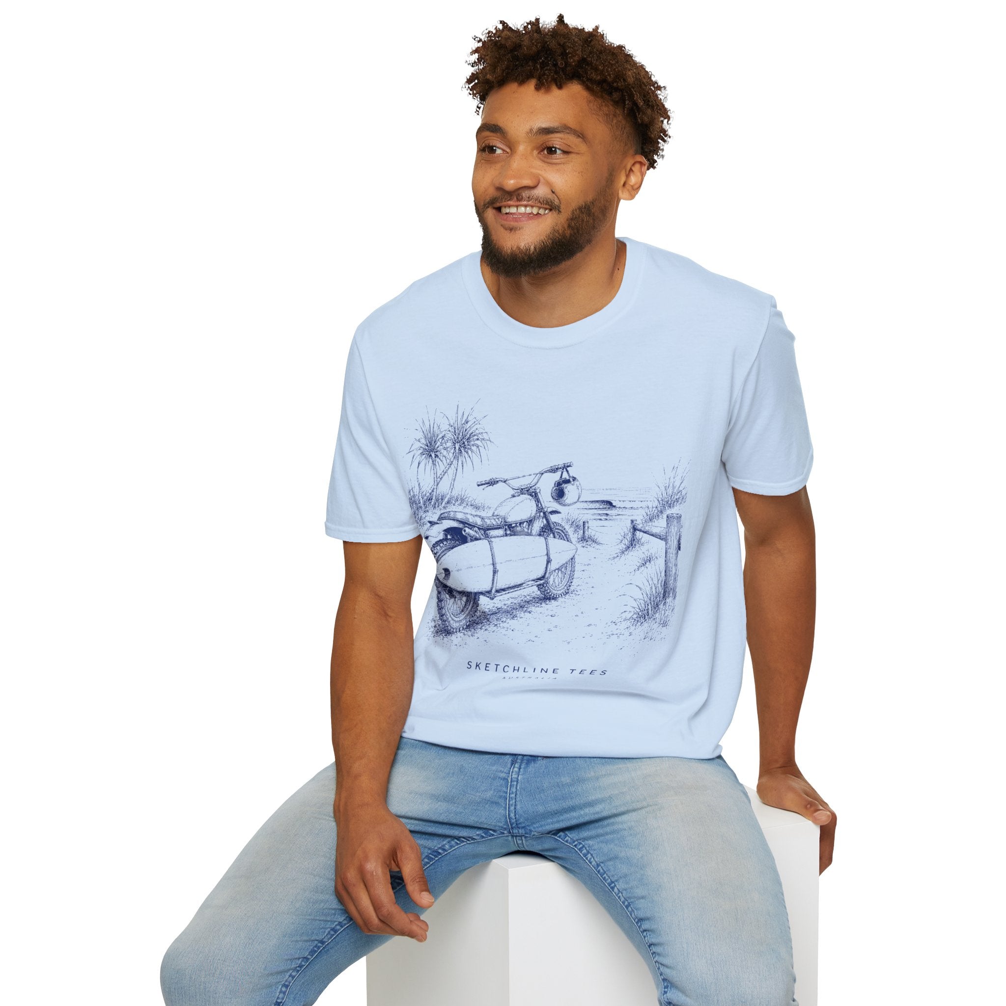 Tracks to Salt Tee lifestyle mockup