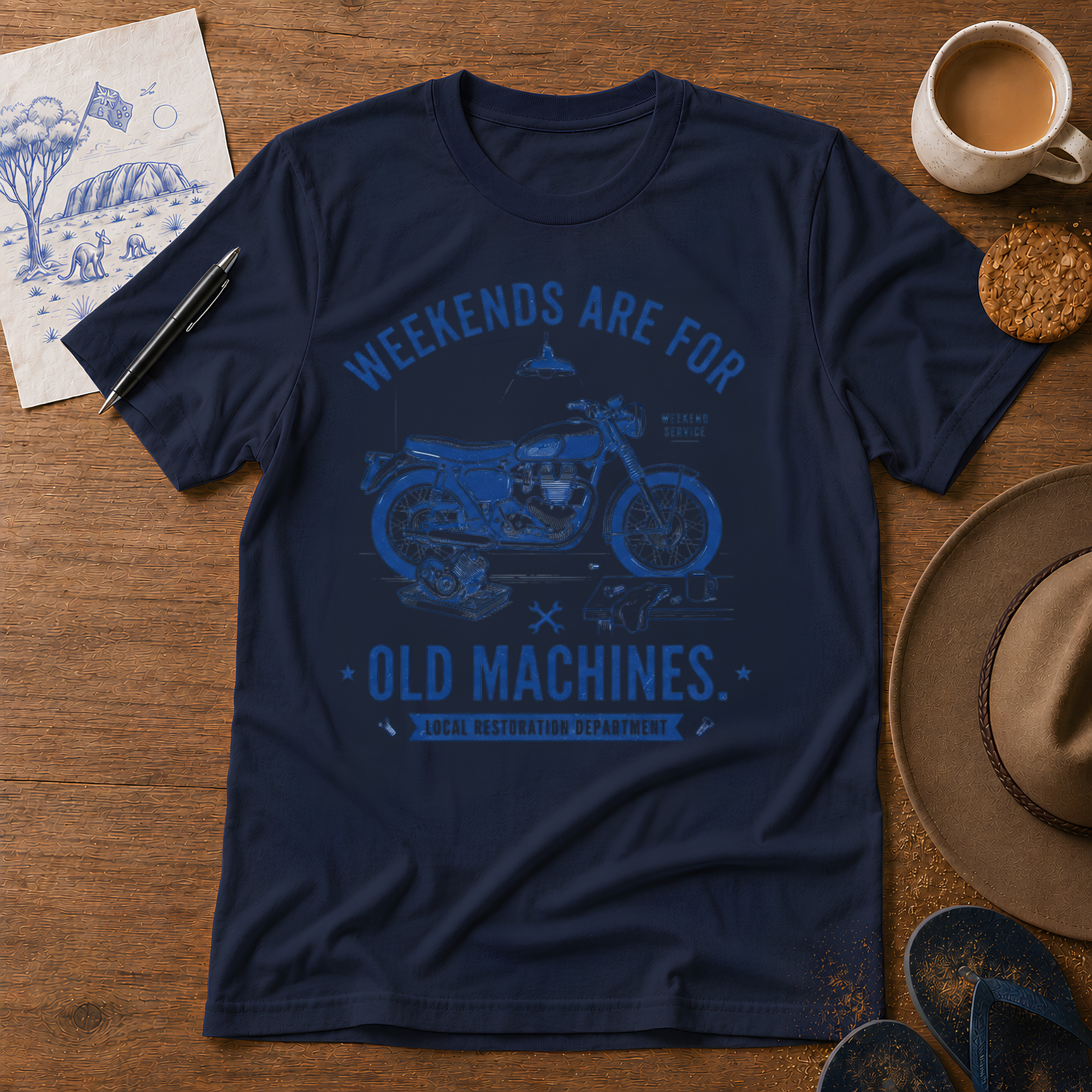 Weekends Are for Old Machines Tee by Sketchline Tees - Australian old machines graphic T-shirt