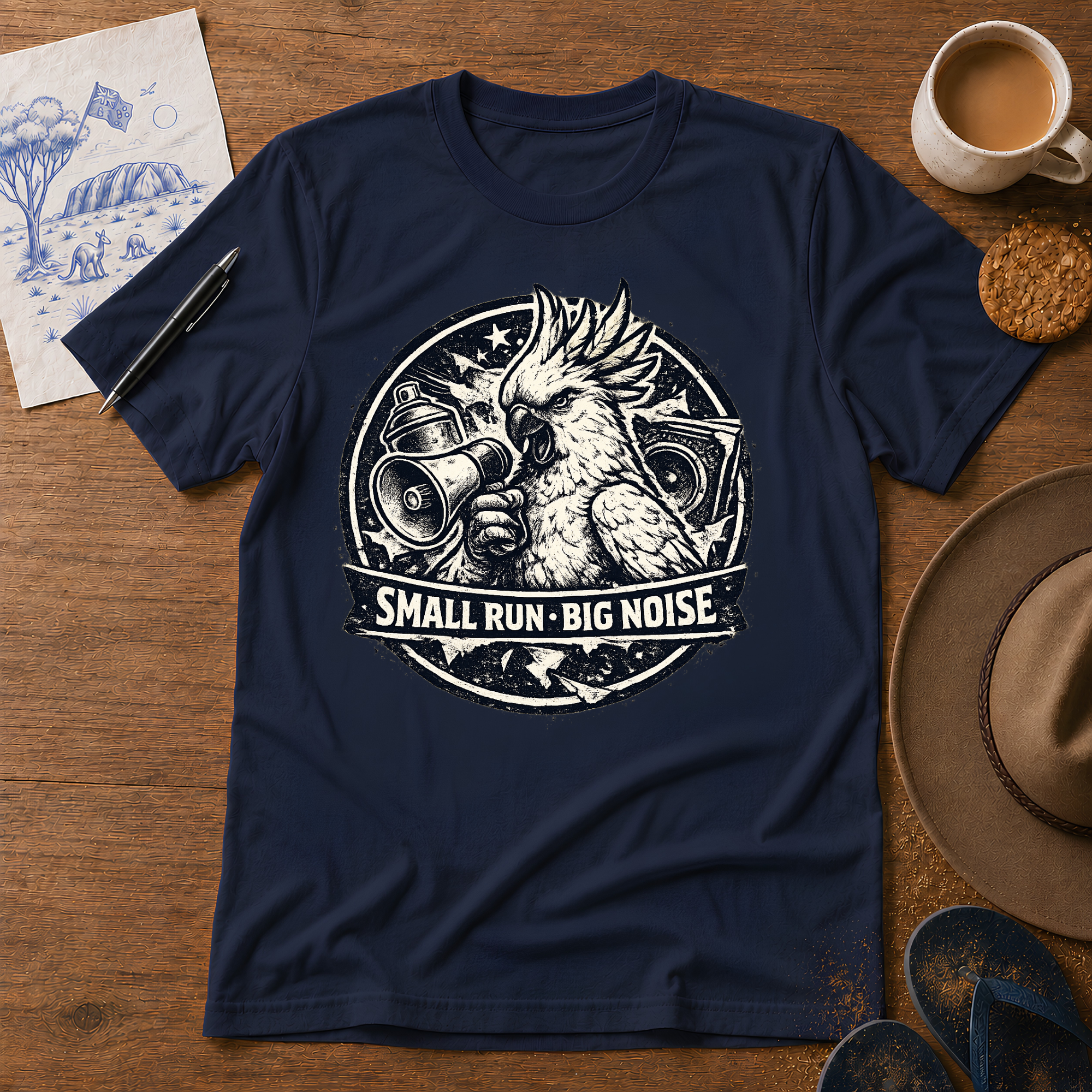 Small Run Big Noise Australian motoring T-shirt by Sketchline Tees
