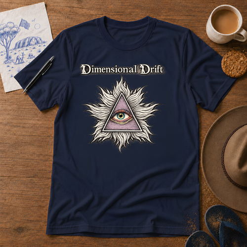 All-Seeing Eye Tee in navy – symbolic graphic T-shirt