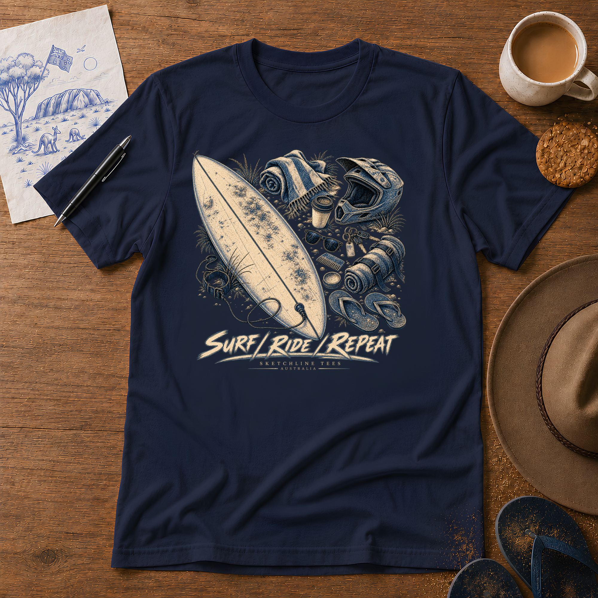 Surf Ride Repeat Tee