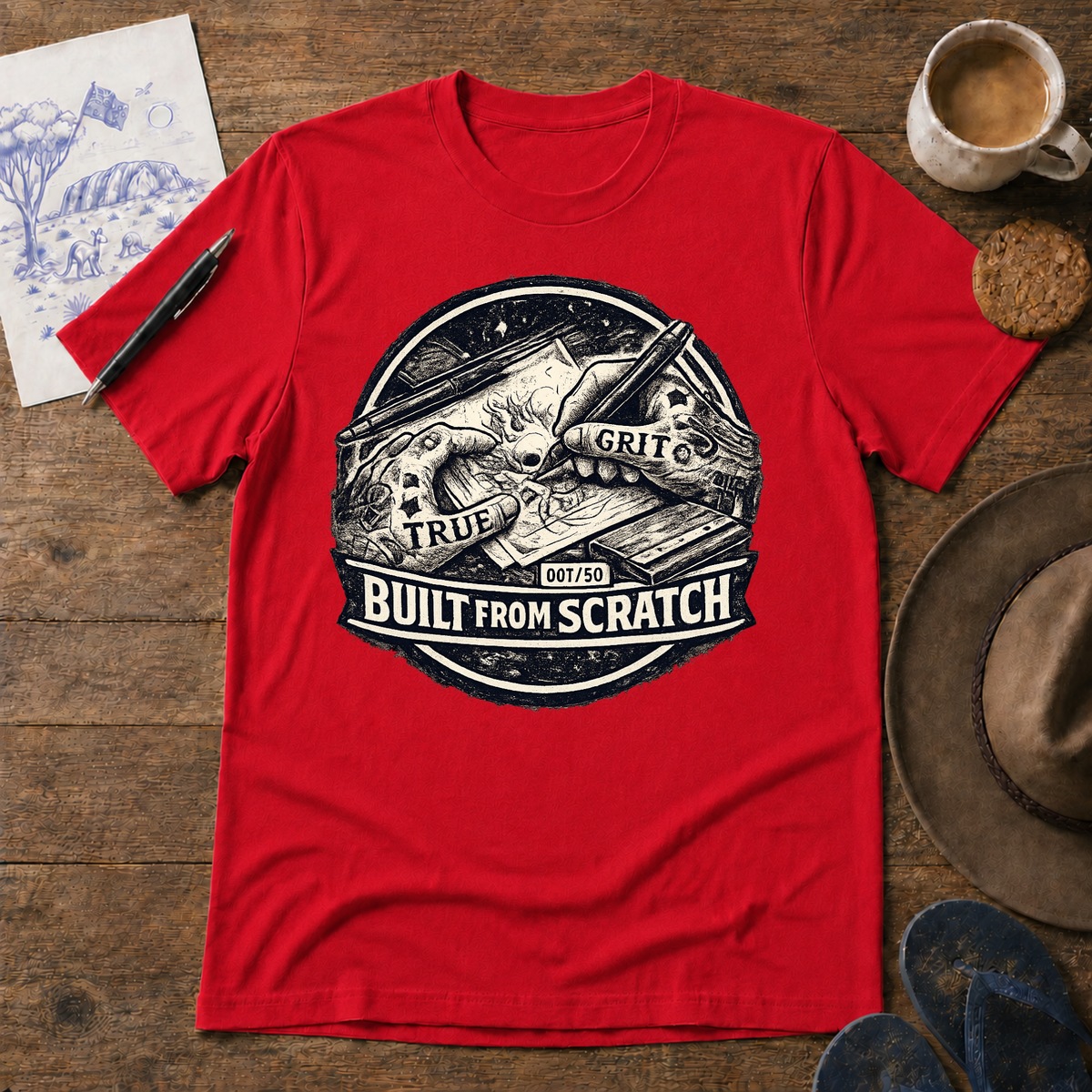 Built from Scratch Australian car culture T-shirt by Sketchline Tees
