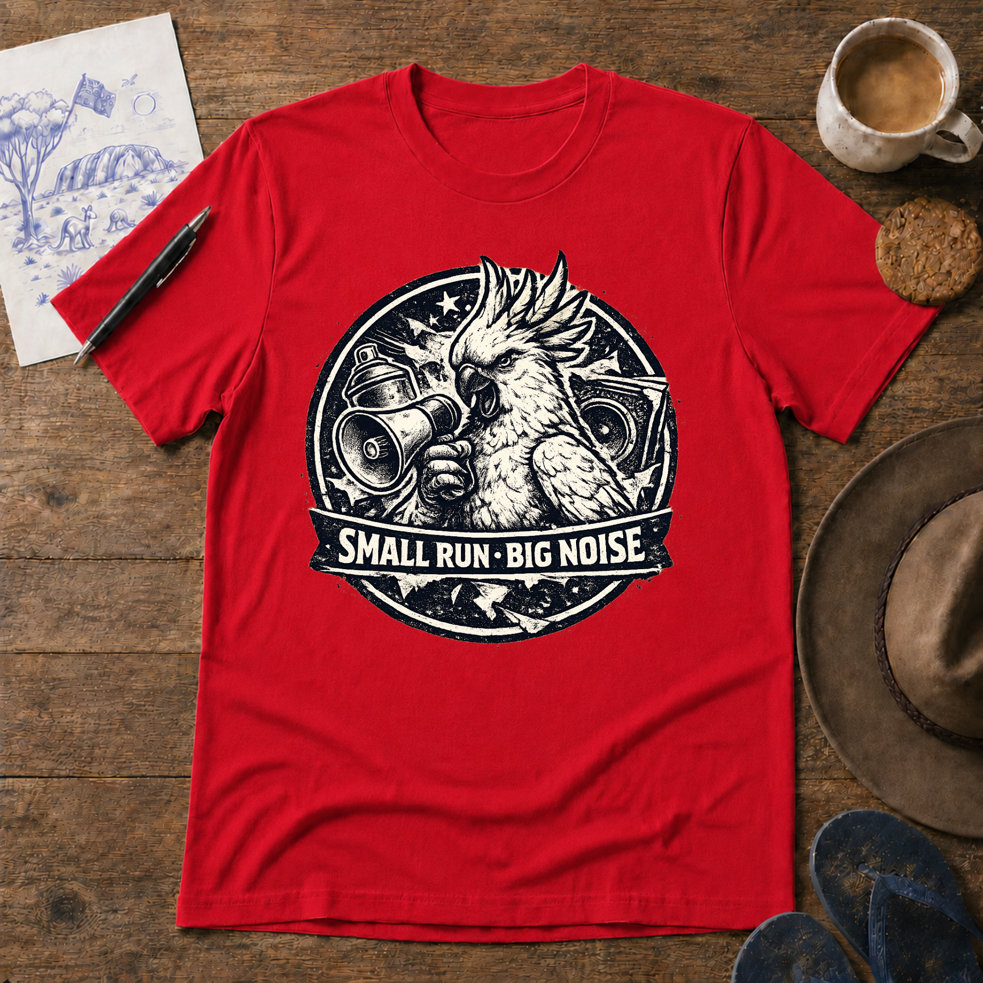 Small Run Big Noise Australian motoring T-shirt by Sketchline Tees