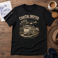 Coastal Drifter – Dark Edition ink-sketch T-shirt, in Black