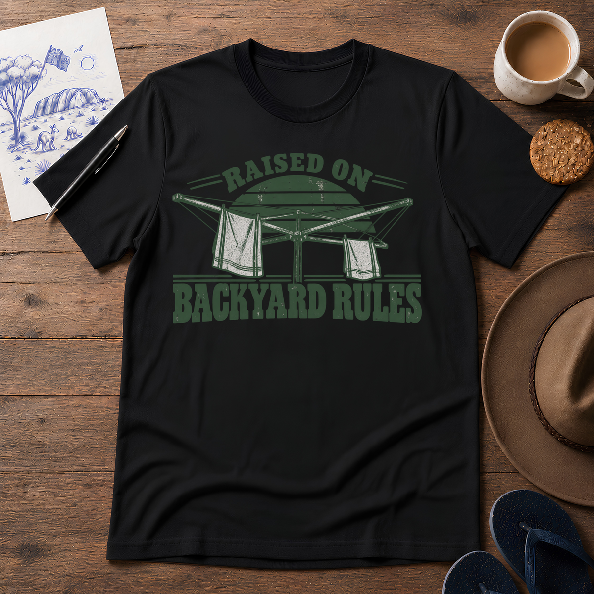 Raised on Backyard Rules Tee