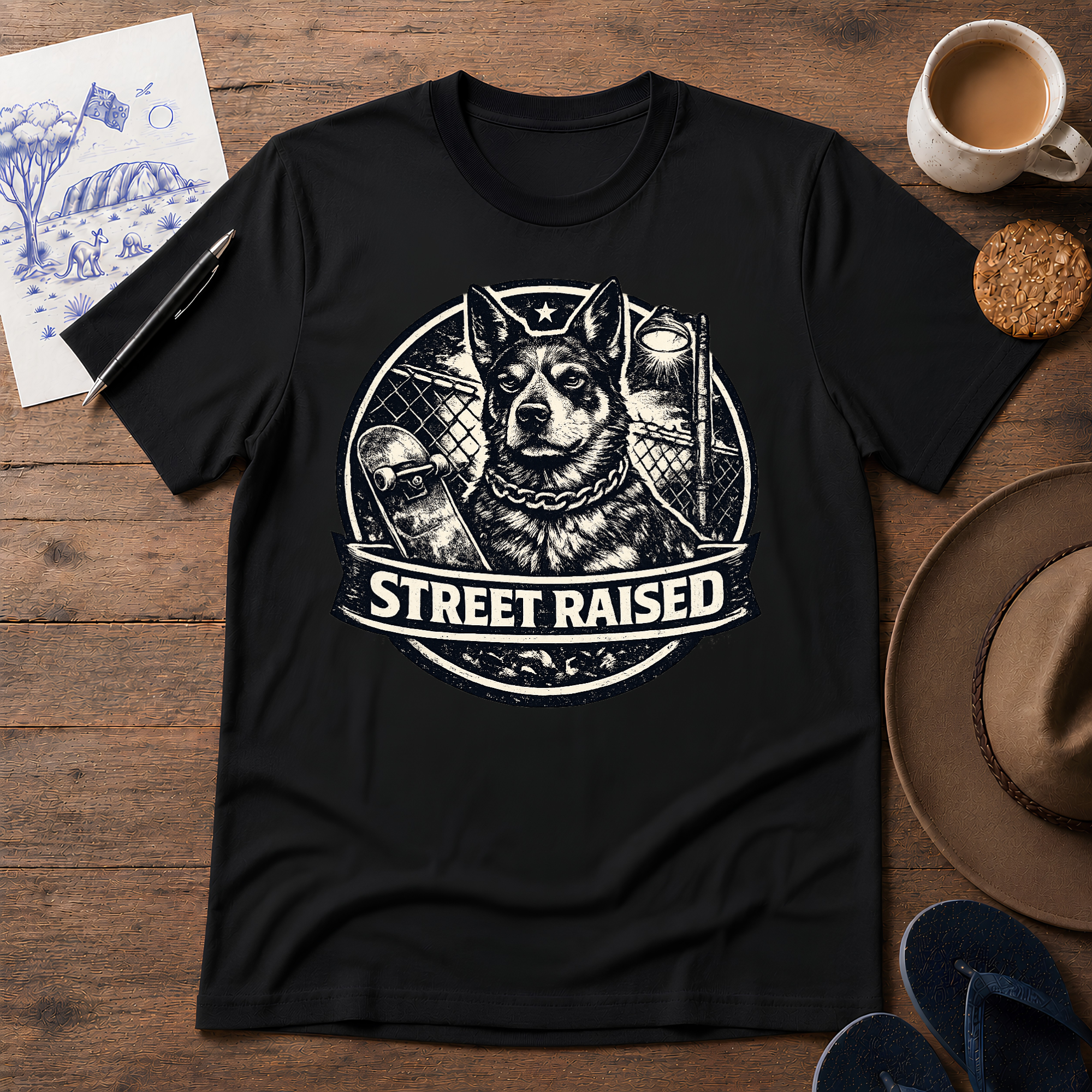 Street Raised Australian street car T-shirt by Sketchline Tees