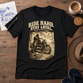 Ride Hard, Stay Loyal Tee in black – Australian biker graphic T-shirt