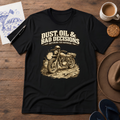 Dust, Oil & Bad Decisions Tee by Sketchline Tees - motorcycle graphic T-shirt