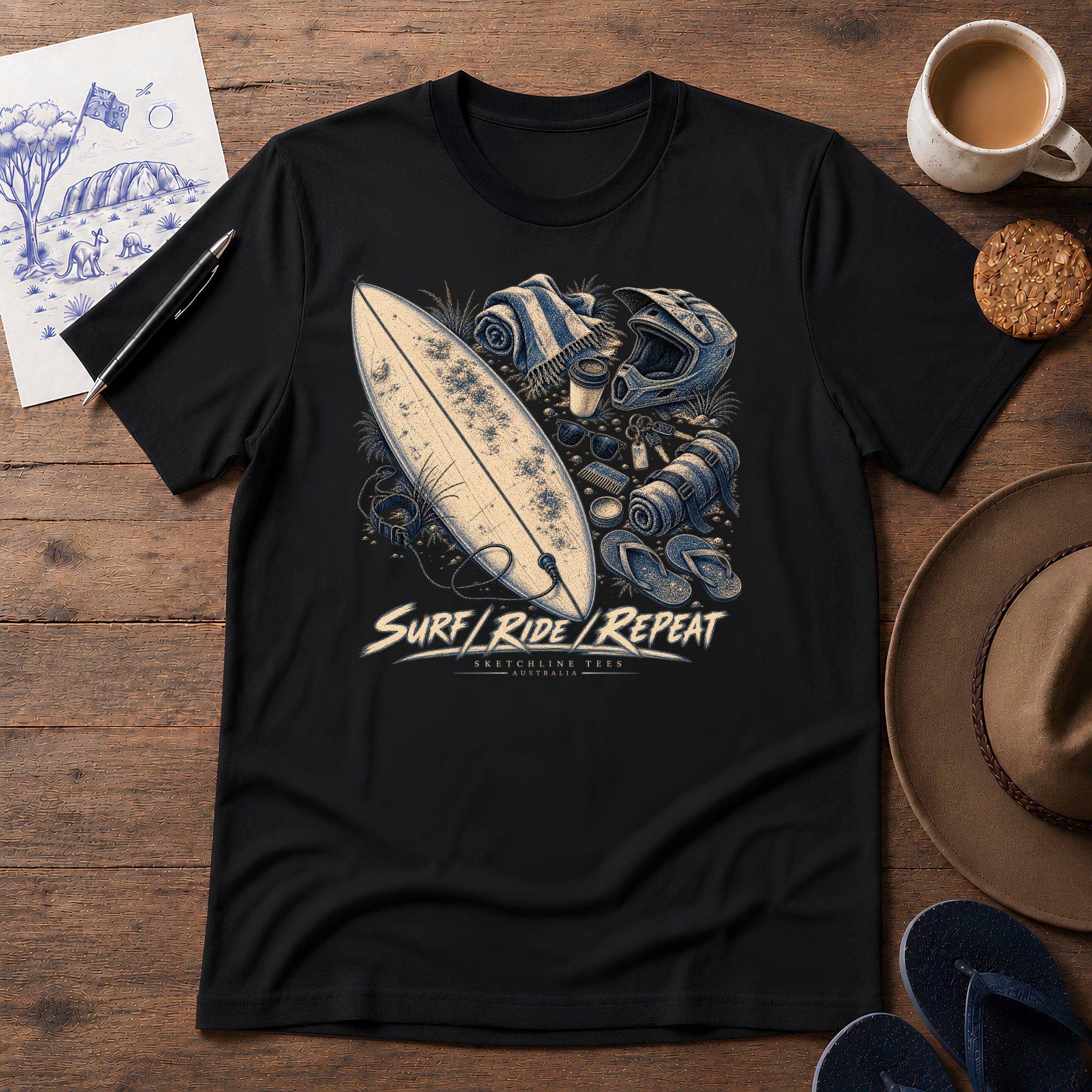 Surf Ride Repeat Tee