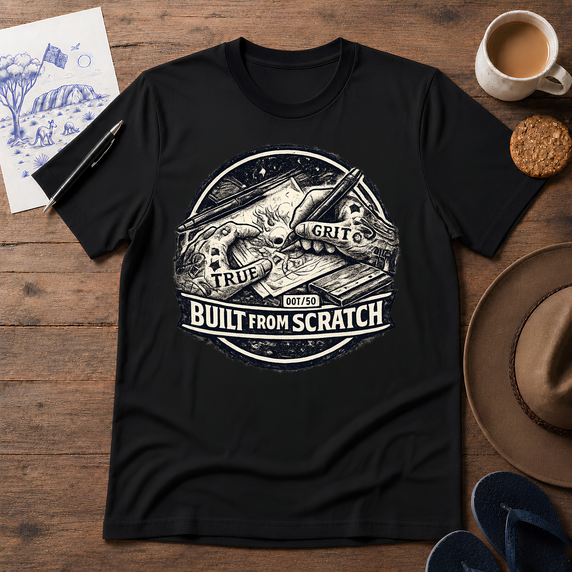 Built from Scratch Australian car culture T-shirt by Sketchline Tees