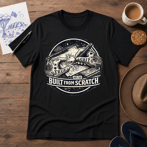 Built from Scratch Australian car culture T-shirt by Sketchline Tees