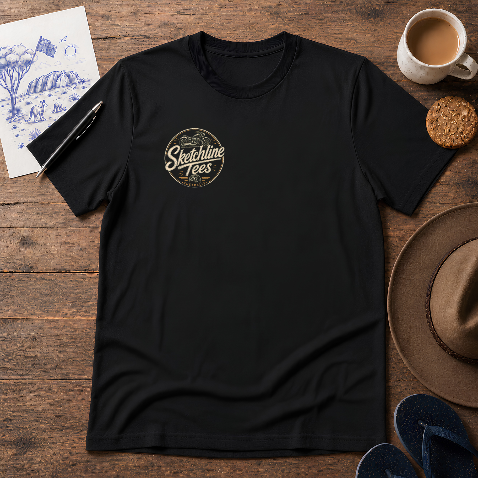 An Uncle’s Love – Black Edition ink-sketch T-shirt, product image 2