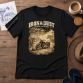 Iron & Dust Tee in black – Australian motorcycle graphic T-shirt