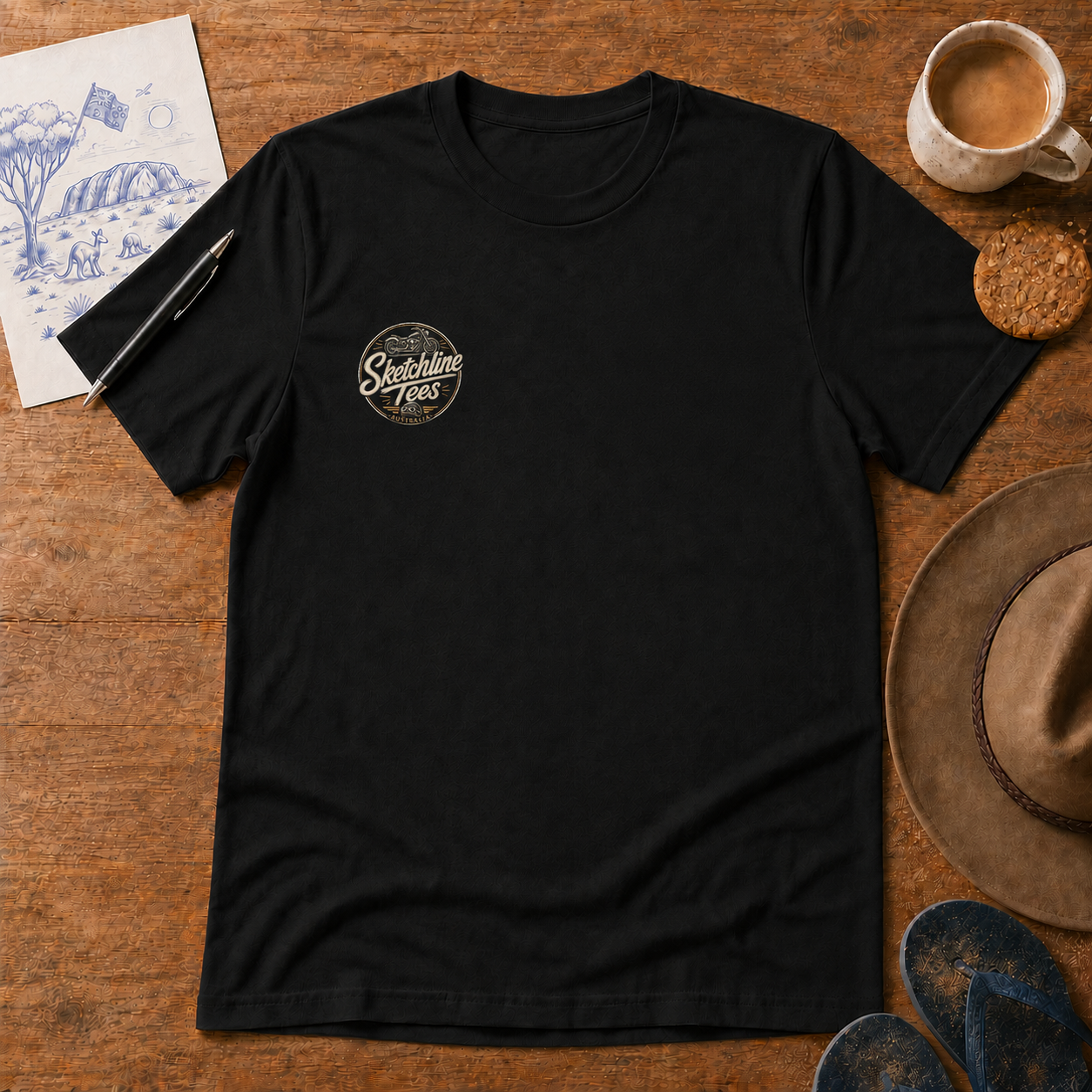 In Grog We Trust – Black Edition ink-sketch T-shirt, product image 1