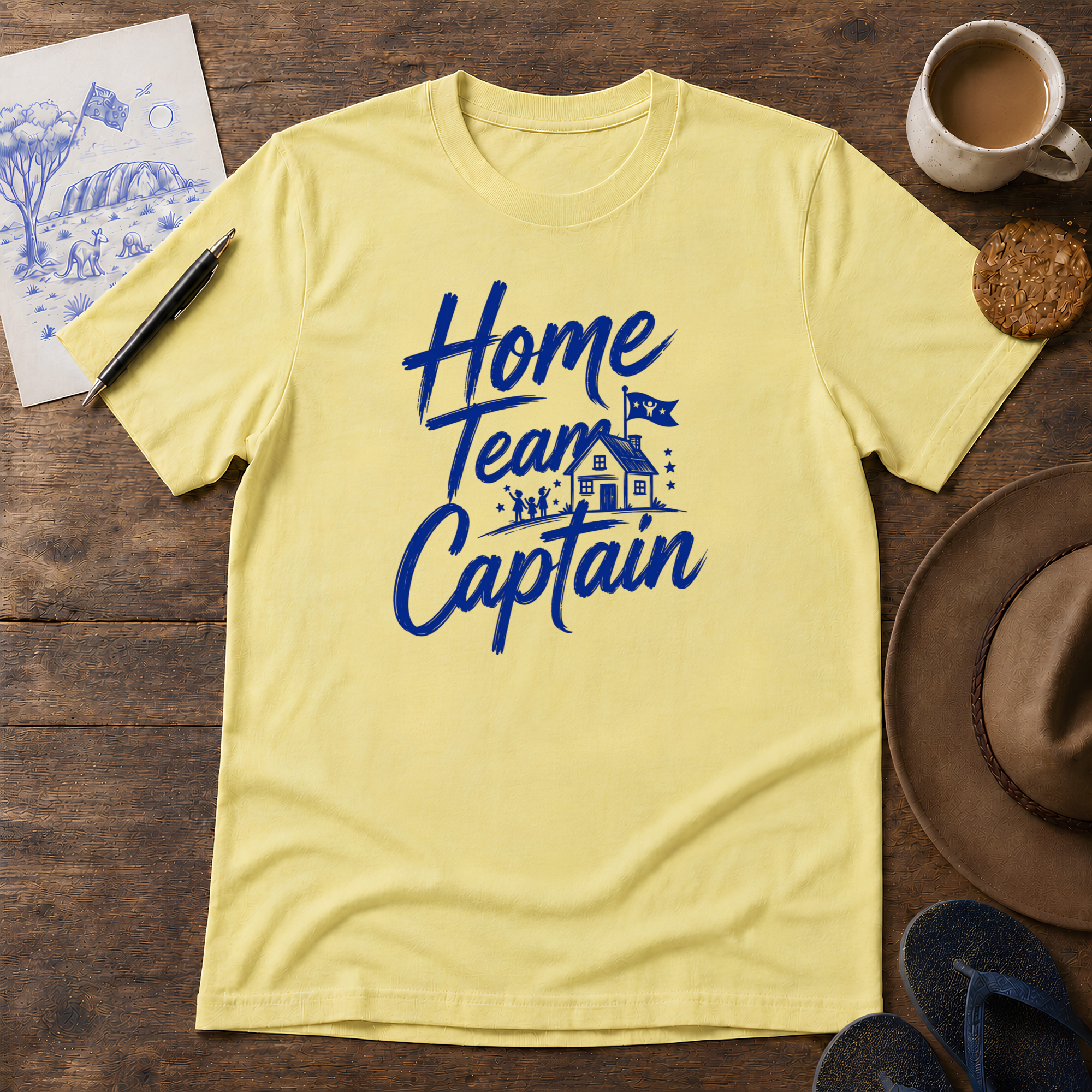 Home Team Captain Tee ink-sketch T-shirt, in Cornsilk