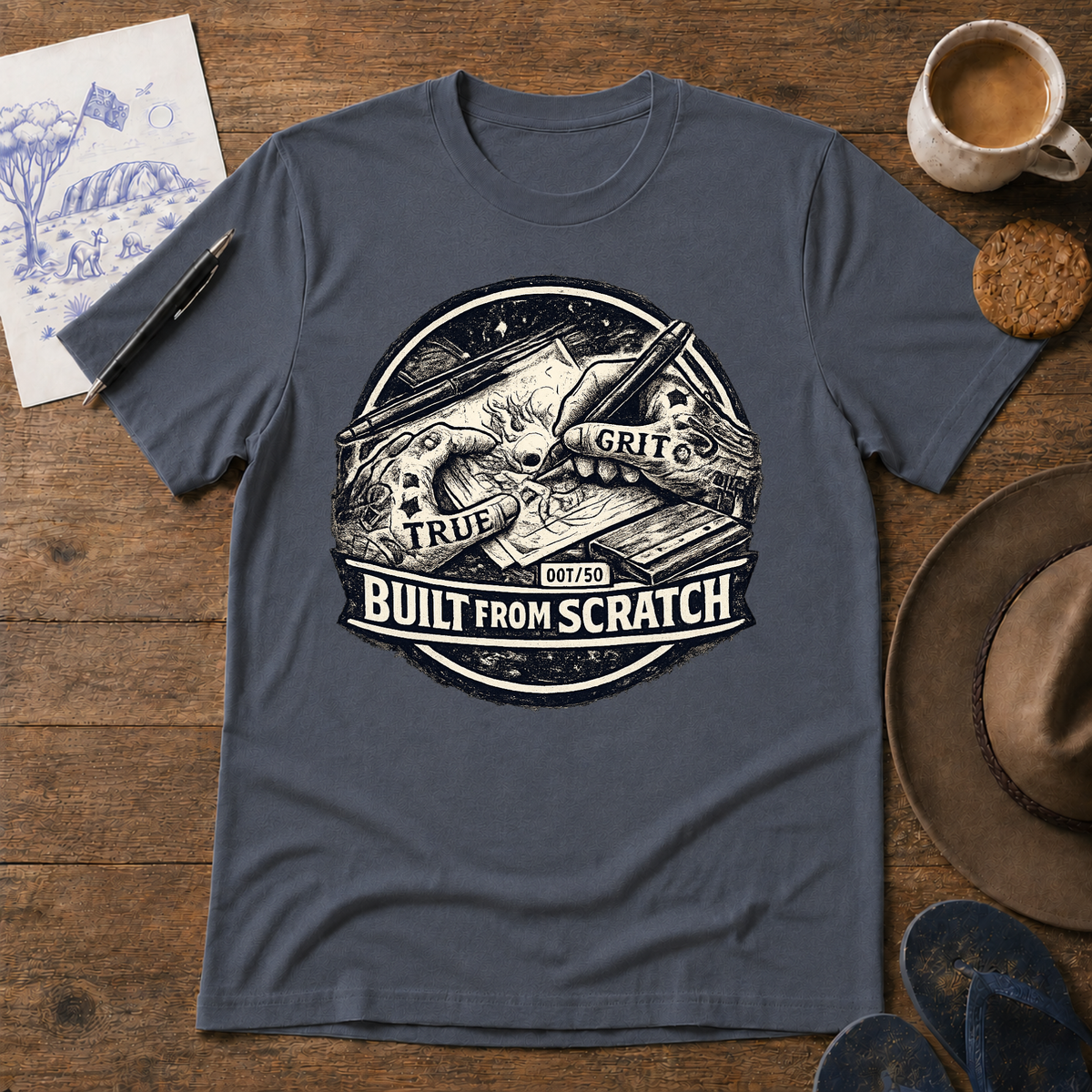 Built from Scratch Australian car culture T-shirt by Sketchline Tees