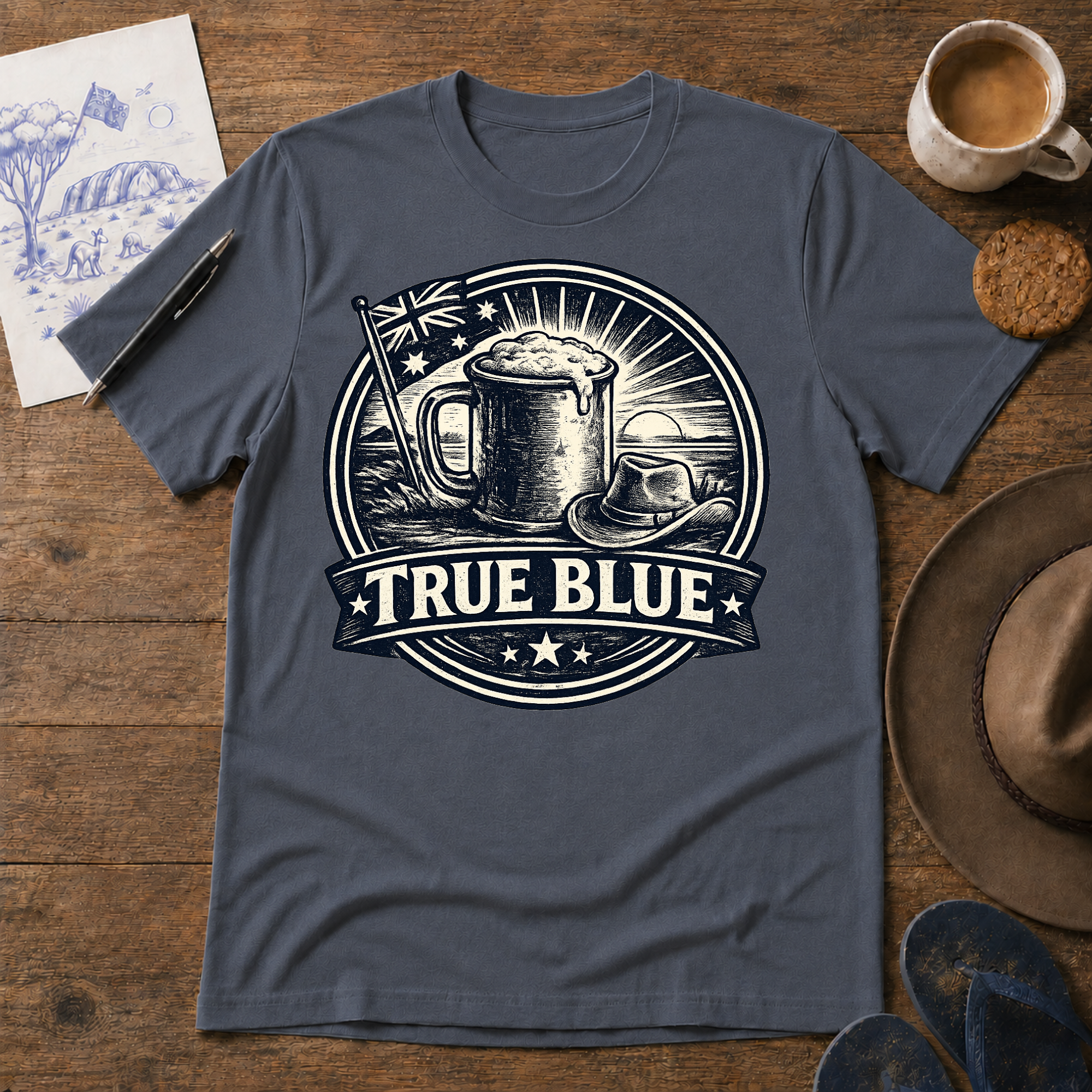 True Blue Australian nostalgia T-shirt by Sketchline Tees