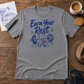 Earn Your Rest Tee ink-sketch T-shirt, in Graphite Heather