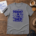Probably in the Shed Tee ink-sketch T-shirt, in Graphite Heather