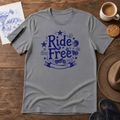 Ride Free Tee ink-sketch T-shirt, in Graphite Heather