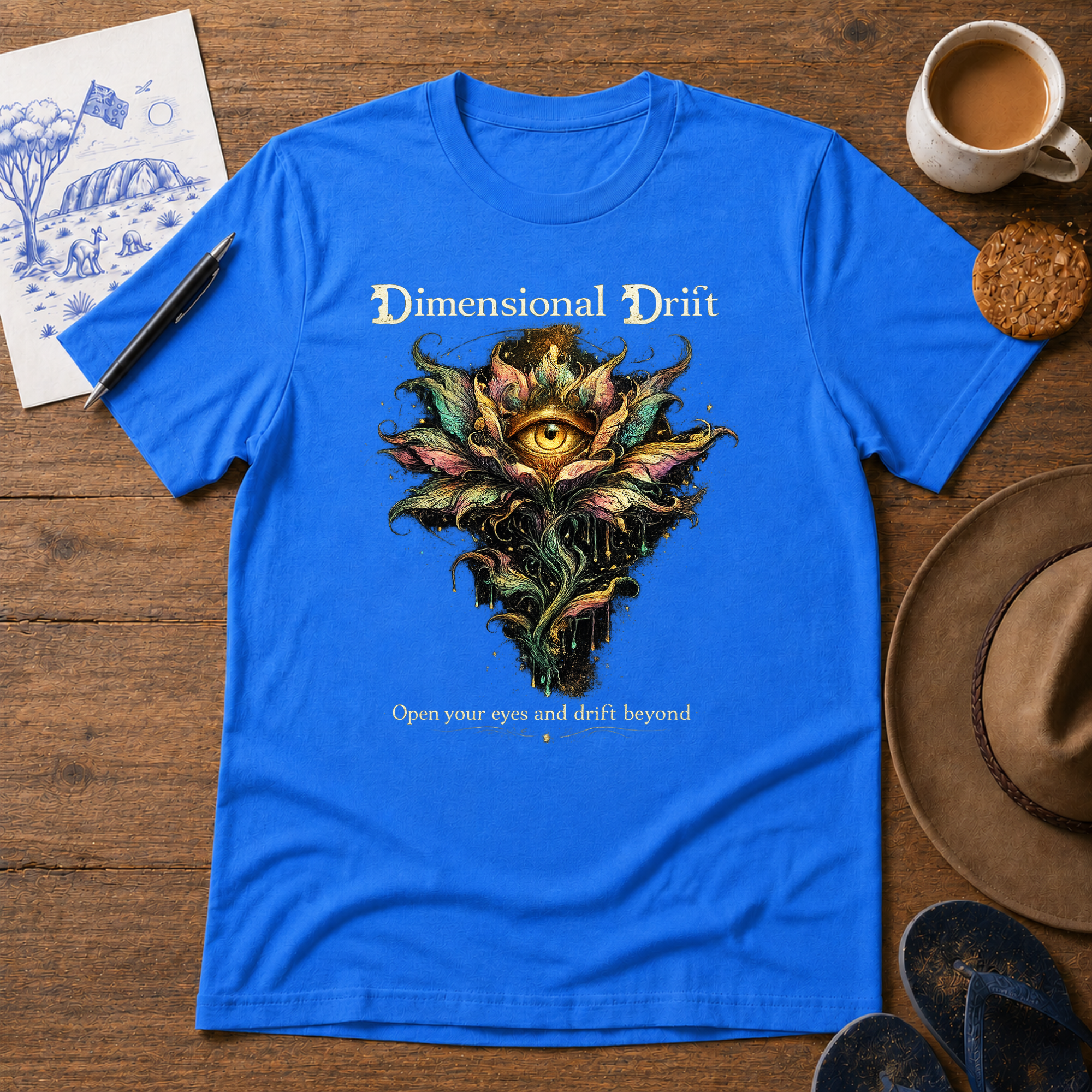 Open Your Eyes Tee in royal blue – alternative graphic T-shirt