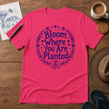 Bloom Where You Are Planted Tee ink-sketch T-shirt, in Heliconia