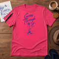 Grow Through It Tee ink-sketch T-shirt, in Heliconia