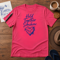 Held Together Somehow Tee ink-sketch T-shirt, in Heliconia