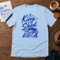 King of the Shed Tee ink-sketch T-shirt, in Light Blue