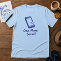 One More Scroll Tee ink-sketch T-shirt, in Light Blue
