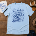 I Need More Space Tee ink-sketch T-shirt, in Light Blue