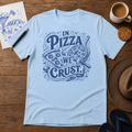 In Pizza We Crust Tee ink-sketch T-shirt, in Light Blue