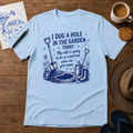 I Dug a Hole Tee ink-sketch T-shirt, in Light Blue