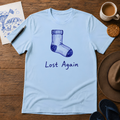 Lost Again Tee ink-sketch T-shirt, in Light Blue