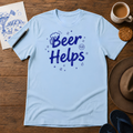 Beer Helps Tee ink-sketch T-shirt, in Light Blue