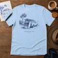Sketchline Tees Australia ink-sketch T-shirt, in Light Blue