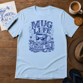Mug Life Tee ink-sketch T-shirt, in Light Blue