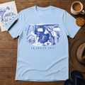 An Uncle’s Love ink-sketch T-shirt, in Light Blue