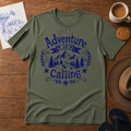 Adventure Is Calling Tee ink-sketch T-shirt, in Military Green
