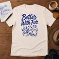 Better With Fur Tee ink-sketch T-shirt, in Natural