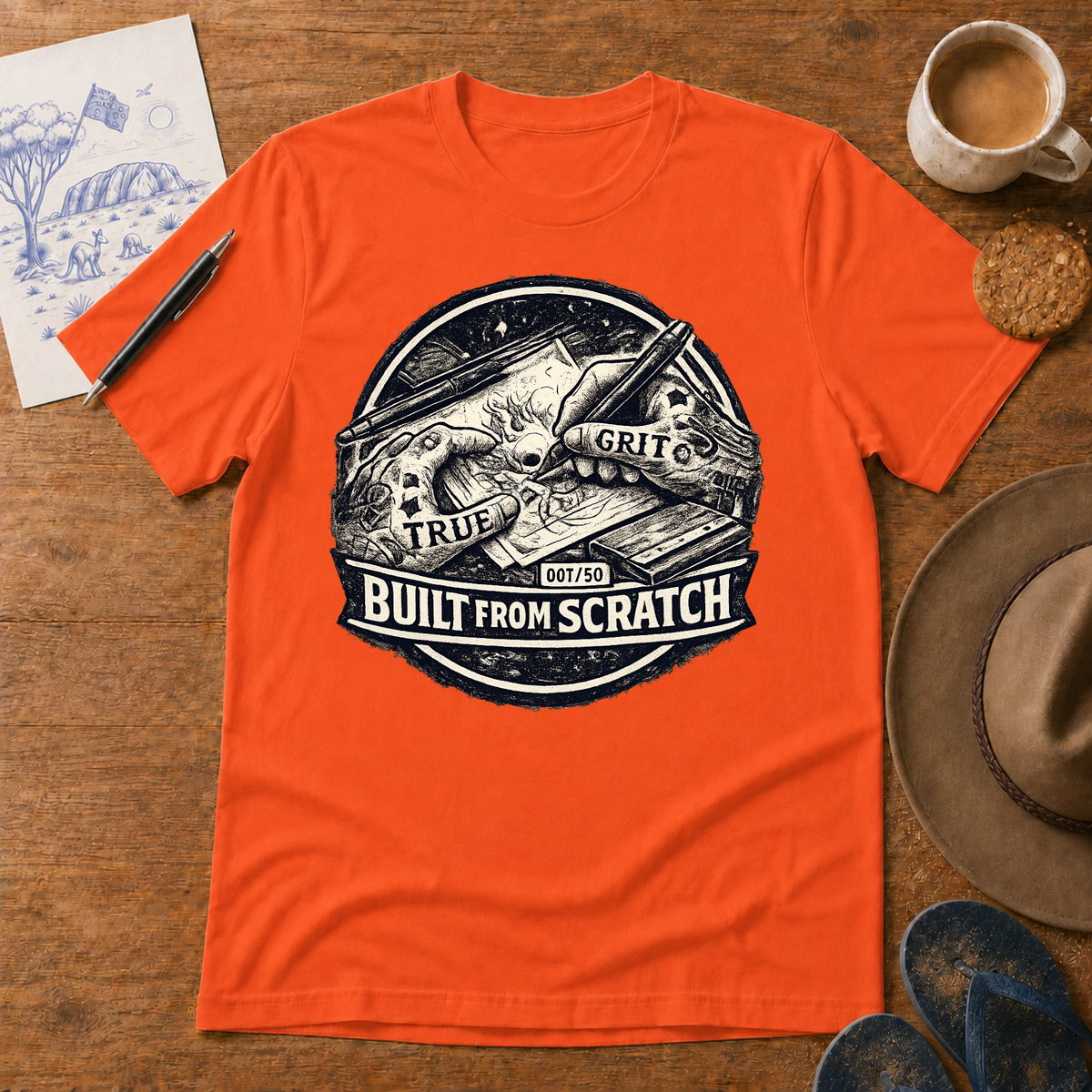 Built from Scratch Australian car culture T-shirt by Sketchline Tees