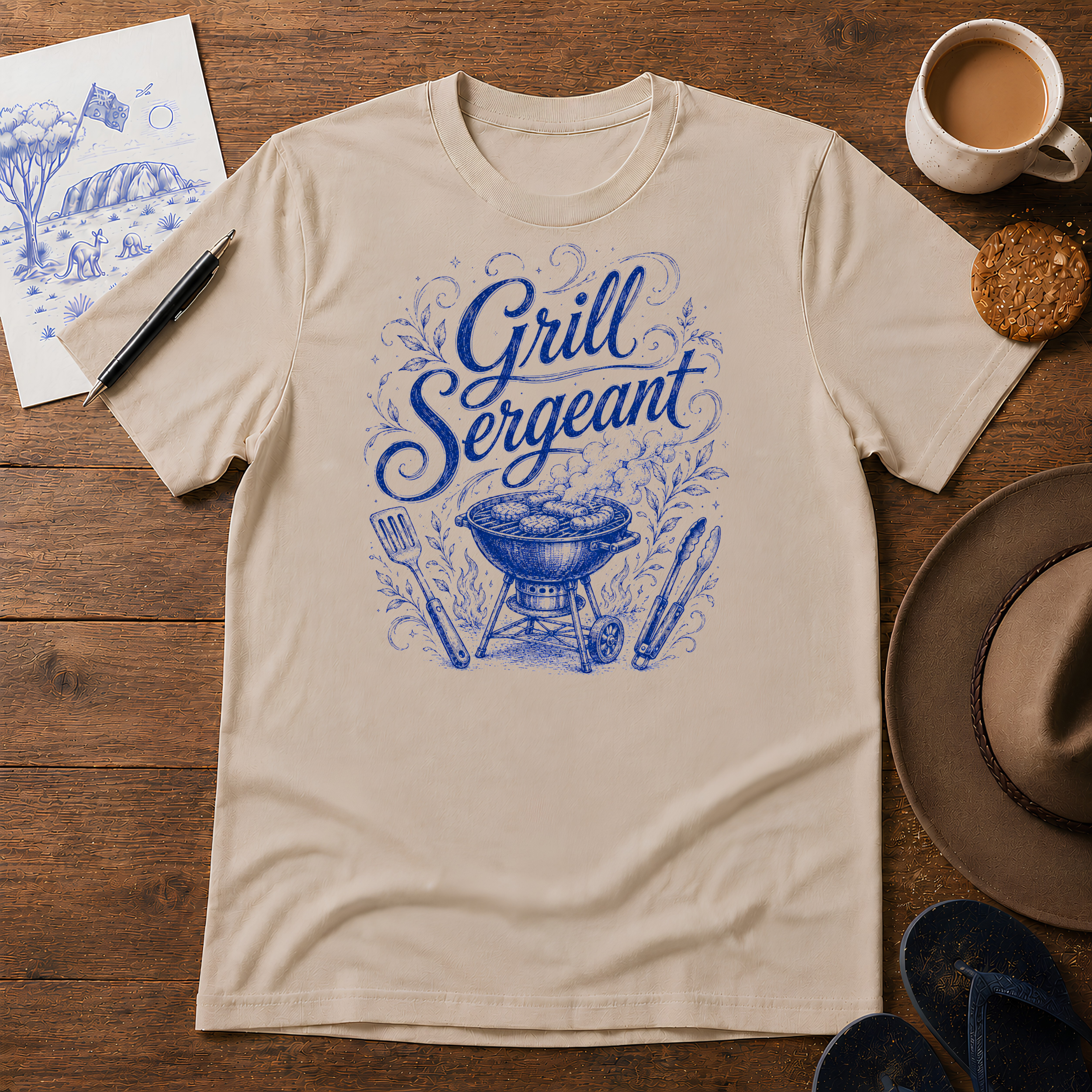 Grill Sergeant Tee ink-sketch T-shirt, product image 2