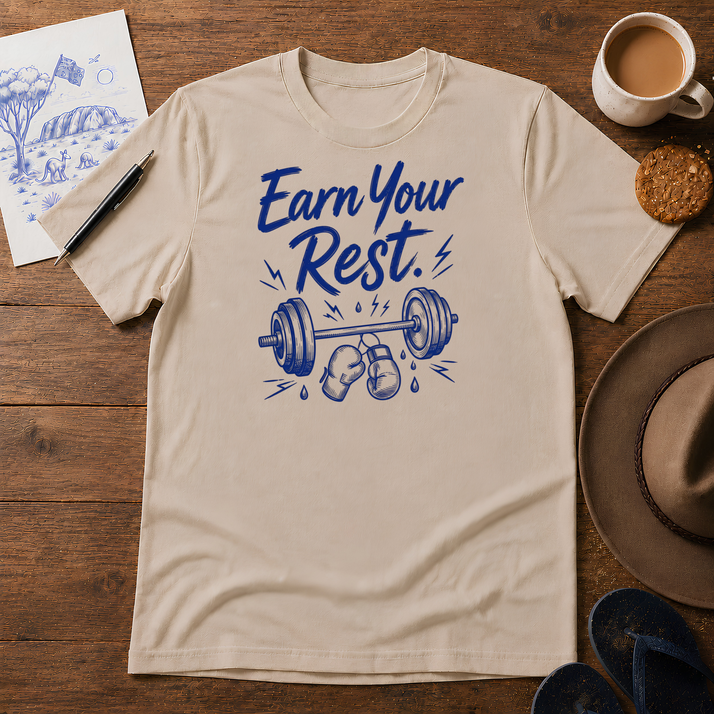 Earn Your Rest Tee ink-sketch T-shirt, product image 3