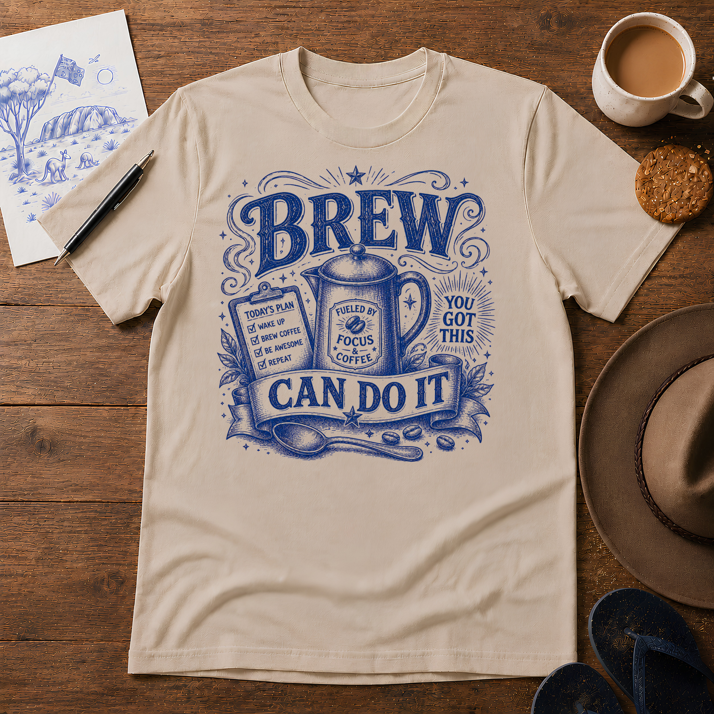 Brew Can Do It Tee ink-sketch T-shirt, product image 1