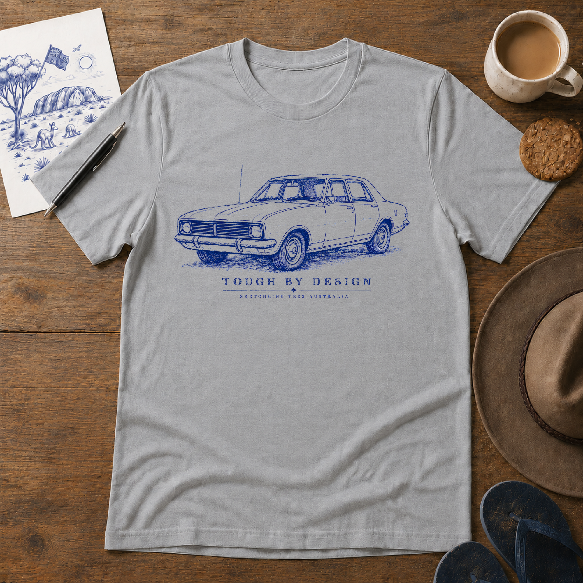 Tough by Design Tee in Sport Grey by Sketchline Tees