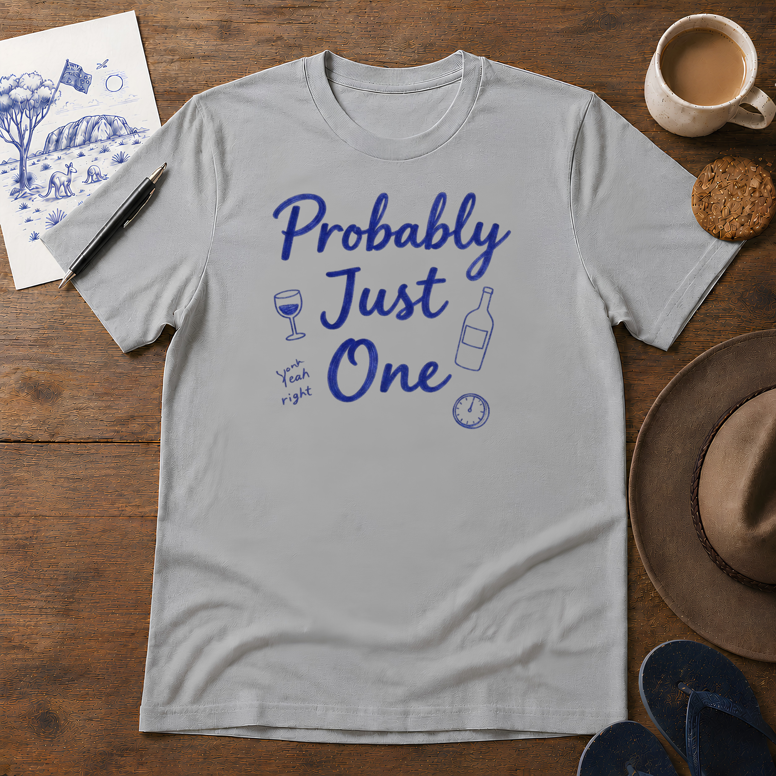 Probably Just One Tee ink-sketch T-shirt, in Sport Grey