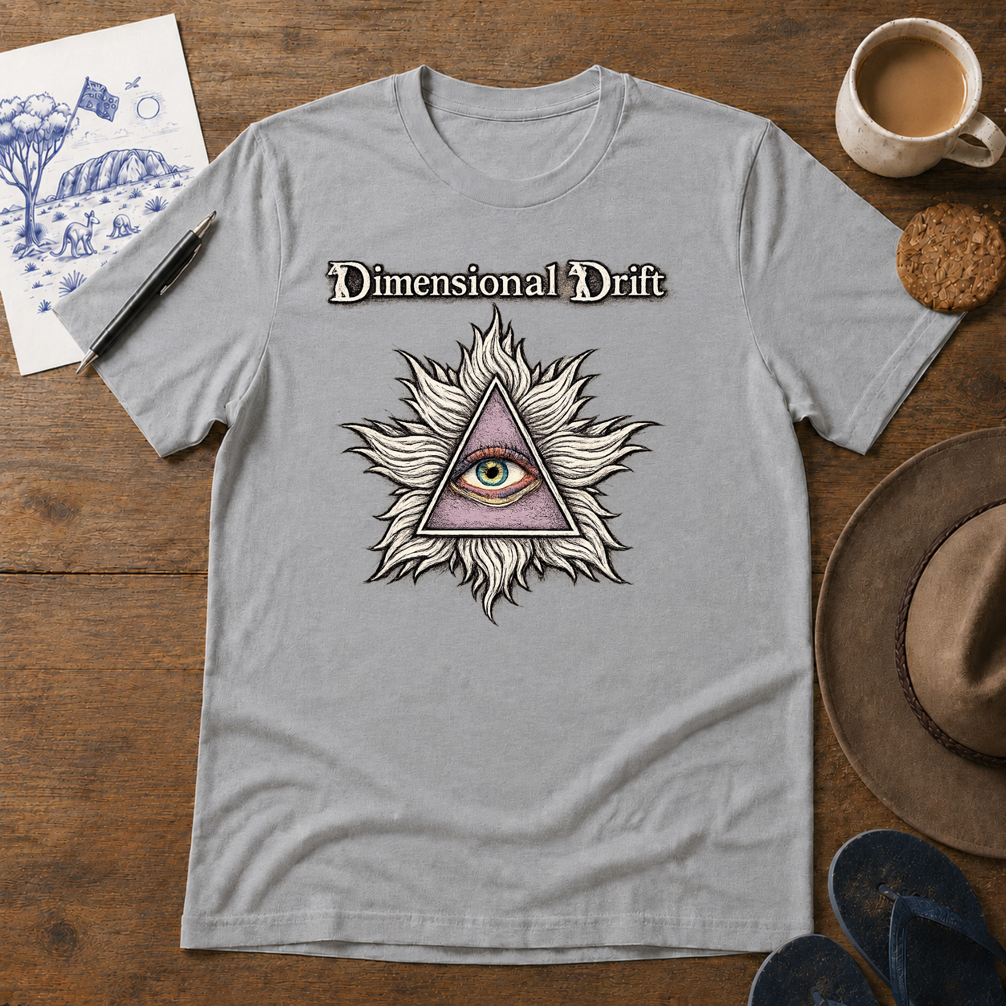 All-Seeing Eye Tee in sport grey – symbolic graphic T-shirt