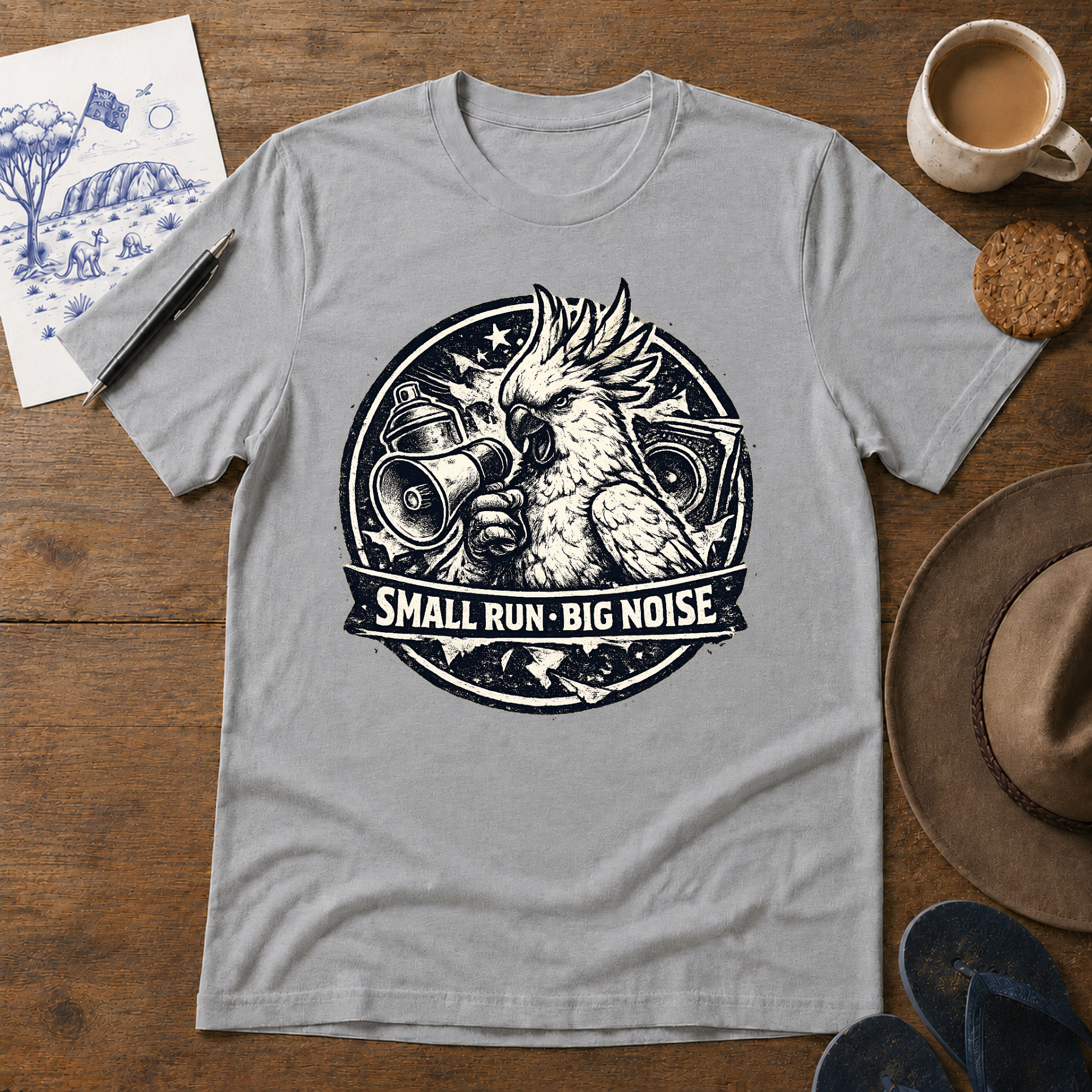 Small Run Big Noise Australian motoring T-shirt by Sketchline Tees