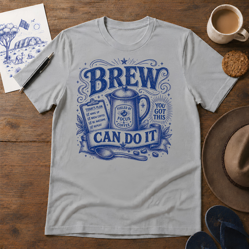 Brew Can Do It Tee ink-sketch T-shirt, in Sport Grey