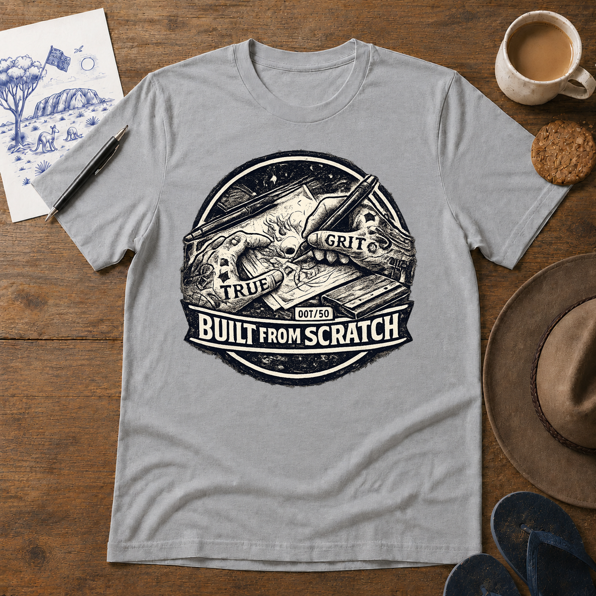 Built from Scratch Australian car culture T-shirt by Sketchline Tees